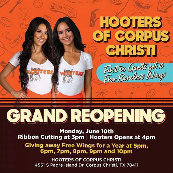 Hooters of Corpus Christi to Reopen June 10 “Bigger and Better”