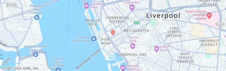 Location of Hooters of Liverpool England on a map