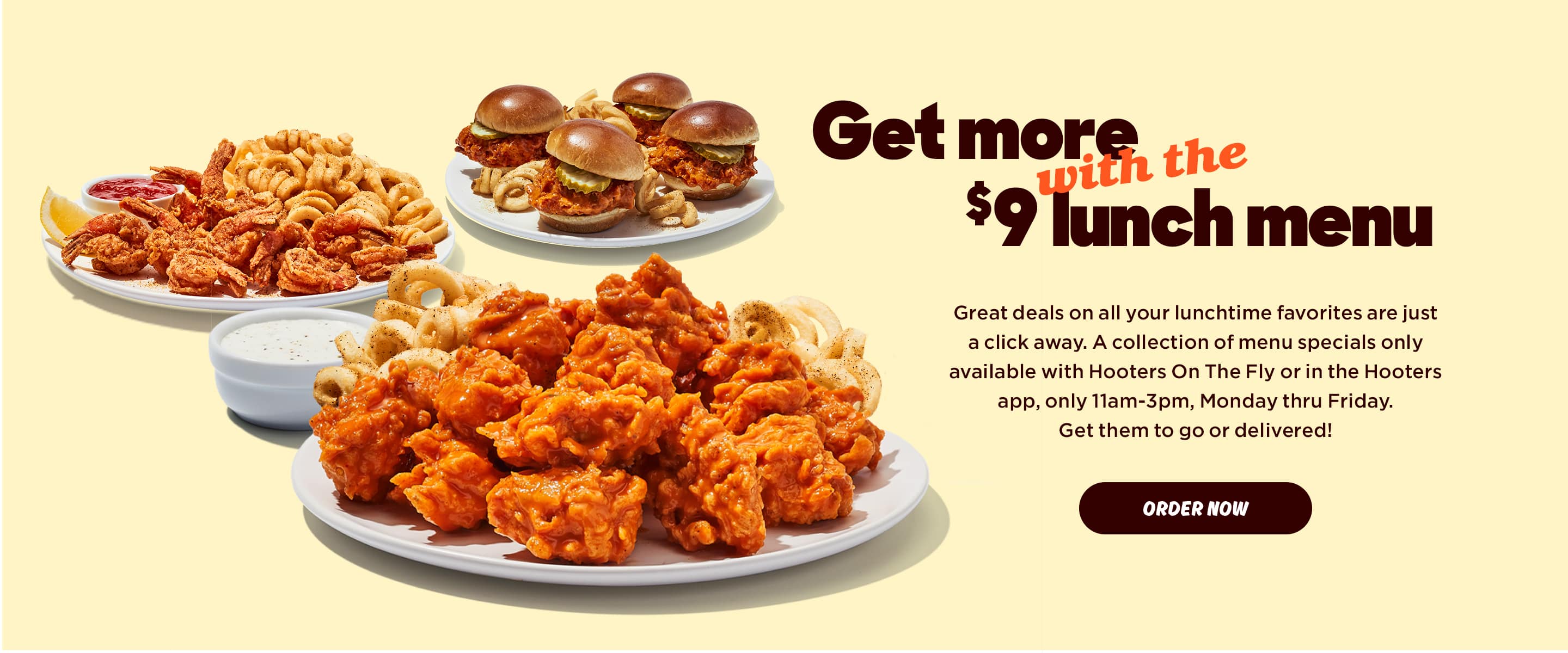 Hooters 9 Lunch Takeout And Delivery Deals